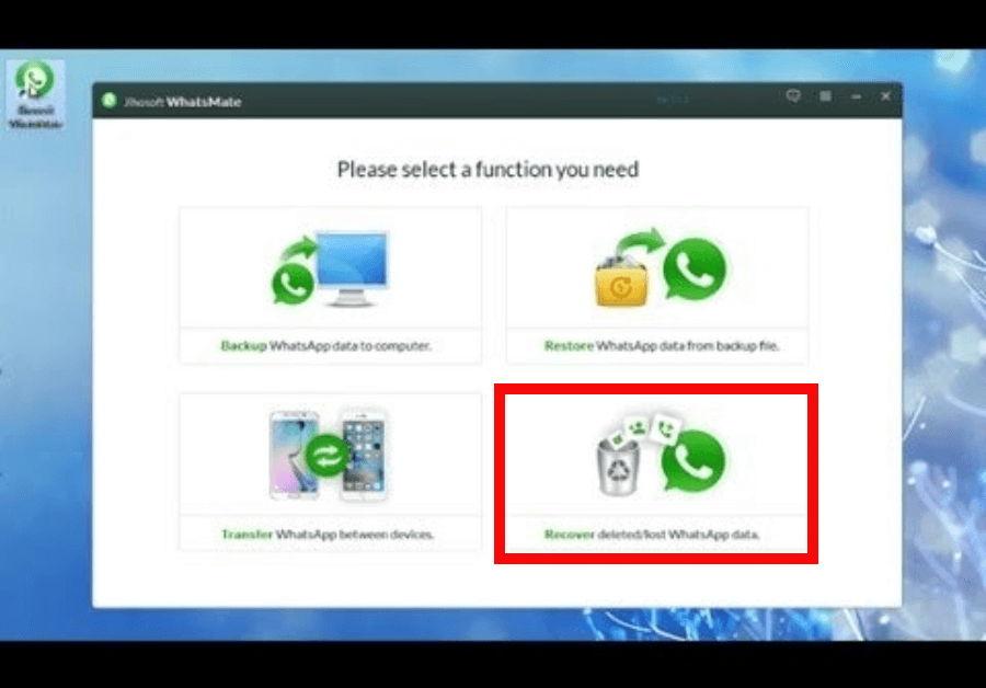 Recover data Whatsapp manager