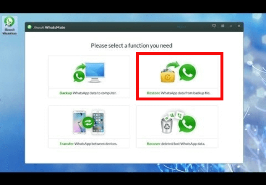 Restore data Whatsapp manager