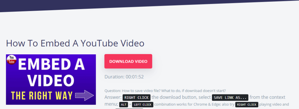Download Embedded Video