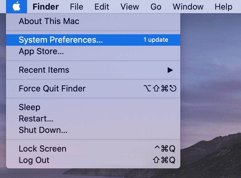 Go to the Apple Menu and Click on System Preferences