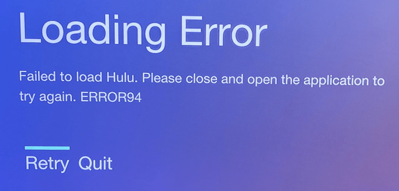 Hulu Error 94