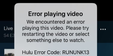 Hulu Error Code rununk13