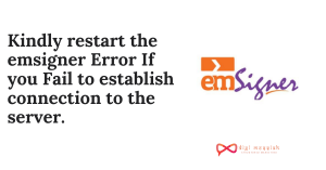 Kindly restart the emsigner Error If you Fail to establish connection to the server.
