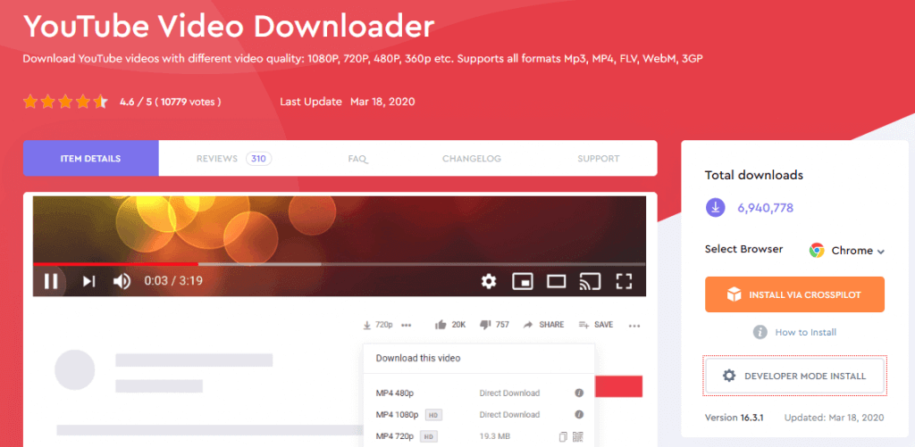 YouTube Video Downloader Extension-