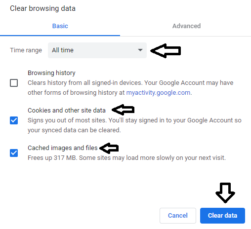 clear your browsers cache and cookies