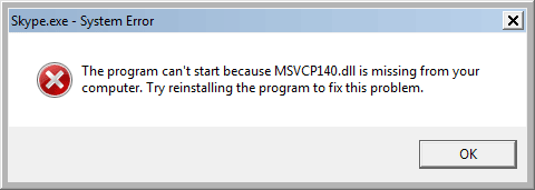 how to fix the msvcp140 dll is missing error